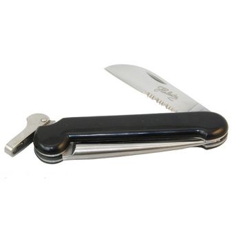 Folding knives - Black nylon handle, strong stainless steel blade + bottle opener