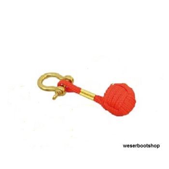 Key ring tags - monkey´s fist with shackle made of brass