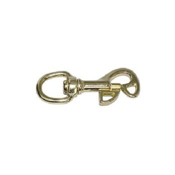 Spezial Schnapphaken mit Wirbel - Messing - großes Auge -  L.90mm