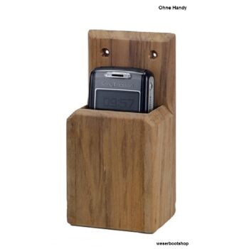 Mobiltelefonhalter/ Handfunkgeräthalter aus Teakholz