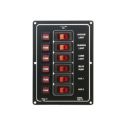 Switch panel, 6-gang, vertical, circuit breakers