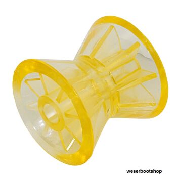 Bugrolle transparent aus Polymer, ohne Buchse, Länge 75mm