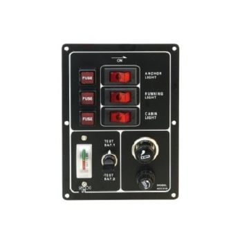 Switch panel, 6-gang, vertical, circuit breakers