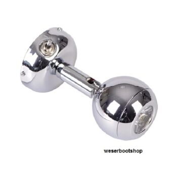 LED Leselampe Messing verchromt - rund - 8-30V
