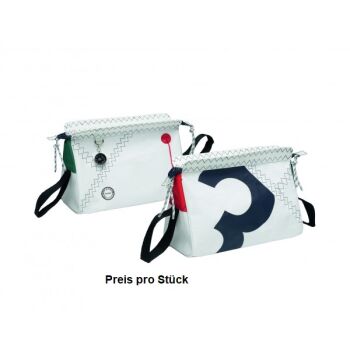 Kulturtasche Beauty Case Segeltuch weiß/marineblau Maritimes Design