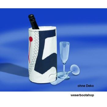 Weinkühler Sektkühler  für 1 Flasche Wine Cooler Segeltuch weiß/schwarz