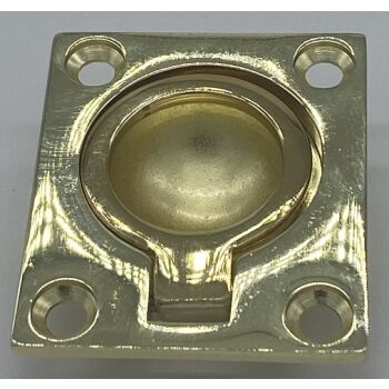 Einlassgriff- rechteckig- 44x38 mm- Messing poliert