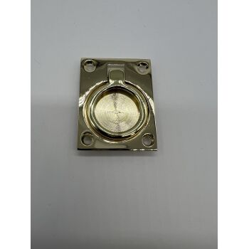 Einlassgriff- rechteckig- 47x64 mm- Messing poliert