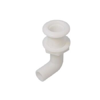 Borddurchlässe - Acetal weiß - Anschluss im 90° Winkel - Schlauch-ø 1 1/2"