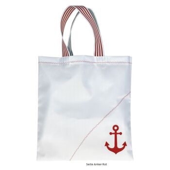 Maritime Einkaufstasche klein 45x45cm rot/grün
