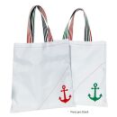 Maritime Einkaufstasche klein 45x45cm rot/grün
