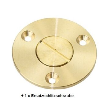 Lenzstopfen aus Messing mit Schlitzschraube + 1 Ersatzschraube