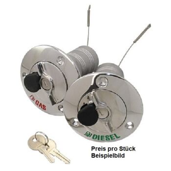 Tankeinfüllstutzen - abschließbar - Benzin - für Schlauch-Øi 1 1/2"