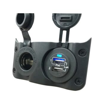 Schalttafel Wave Add-on mit 12V Dose und 2fach USB horizontal