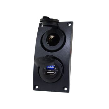 Schalttafel Wave Add-on mit 12V Dose und 2fach USB vertikal