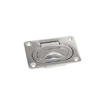 Einlass-Kastengriff ohne Feder - Edelstahl, poliert - 77 x 55 mm
