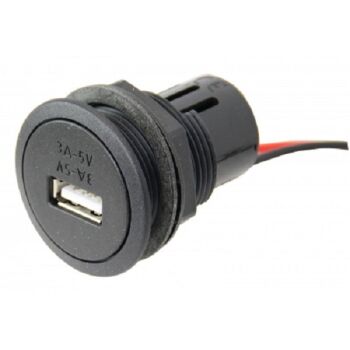 USB Lade-Einbausteckdose 12 / 24 V. Ausgang 5 V, 1x 3 A