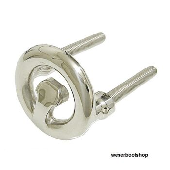 Wasserski-Haken us Edelstahl, mit 2 Bolzen, Ring-Ø 63mm