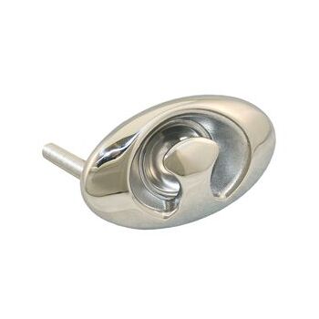 Wasserski-Haken Edelstahl Ovale Einbauausführung Ring-Ø 100 x 60 mm