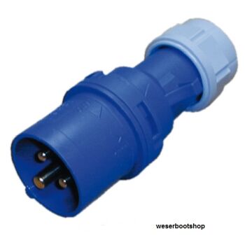 CEE-Stecker Typ "TWIST" 230V 16A, 3 polig, IP44 spritzwassergeschützt