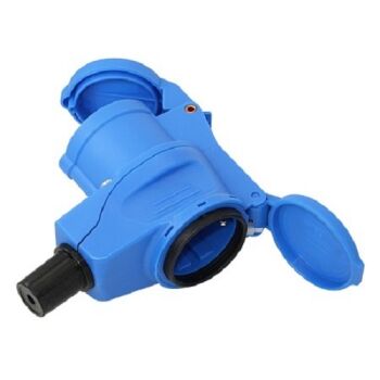 CEE-Winkelkupplung und Schuko Steckdose 230V - 16A, 3 pol. IP44